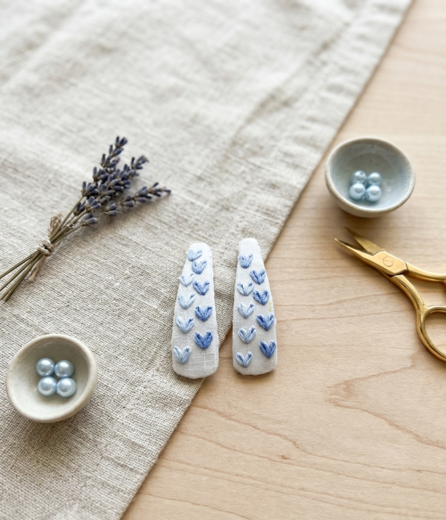 Lavender Whisper Embroidered Hair Pin